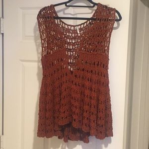 NEW free people burnt orange sweater tank size med